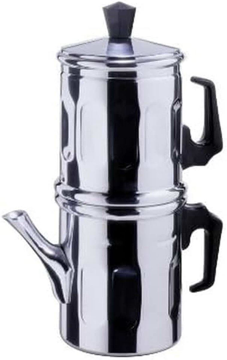 Napolitaans aluminium koffiezetapparaat 3-4 kopjes, Zilver