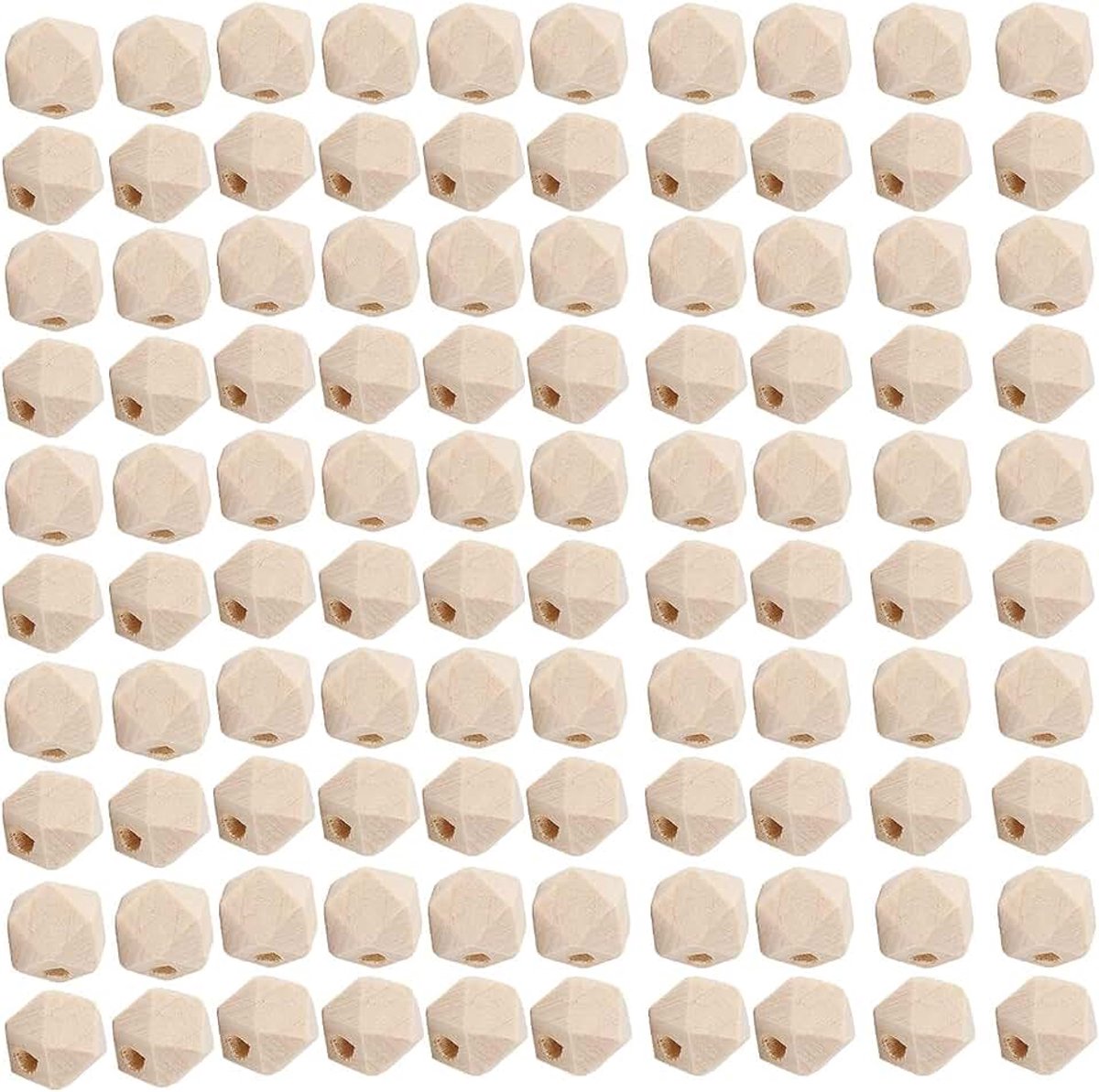 100 Stks Achthoekige Houten Kralen Geometrische Houten Kralen Achthoekige Spacer Kralen voor Ambachten, DIY Accessoires