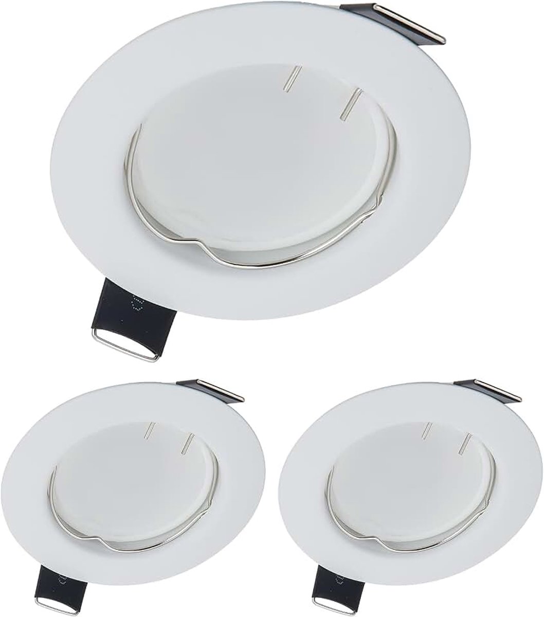 Wit, 55 mm, dimbaar, 230 V GU10-module, 3 watt, 320 lm, 120 graden, plafondspots voor woonkamer, slaapkamer, hal en zolder (set van 3, warm wit)