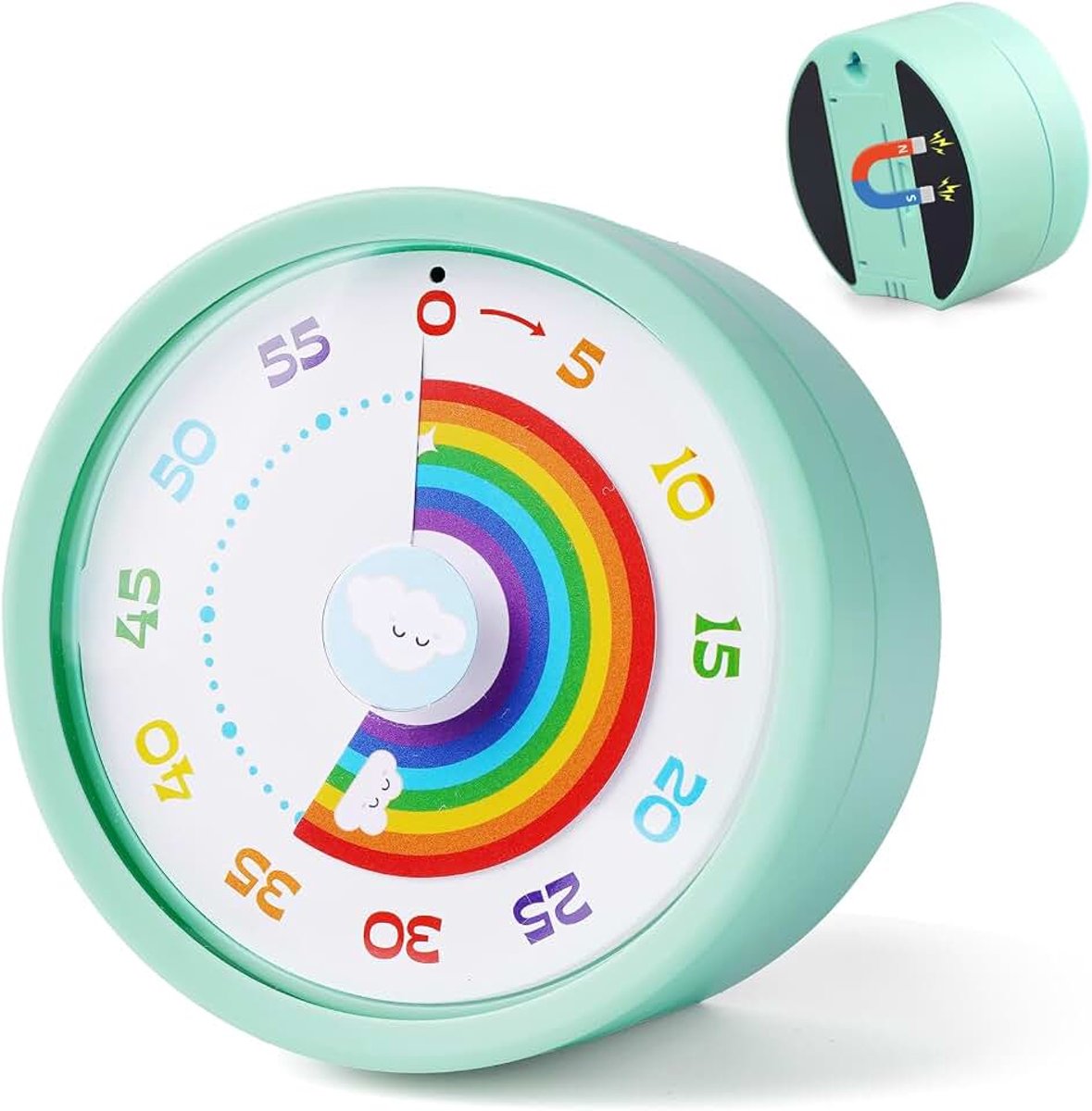 Timer voor kinderen, 60 minuten stopwatch met stille werking, voor leren, spelen en efficiënt tijdbeheer