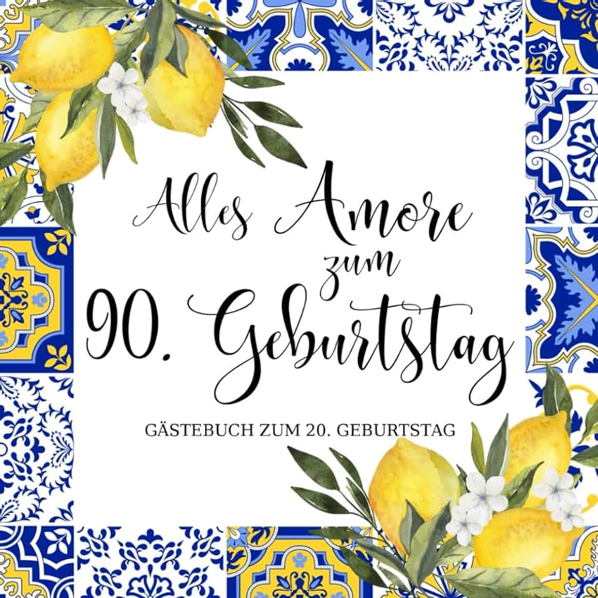 Gästebuch zum 90. Geburtstag: Buch zum ausfüllen mit Errinerungen, Wünsche und Fotos - Positano für Frau