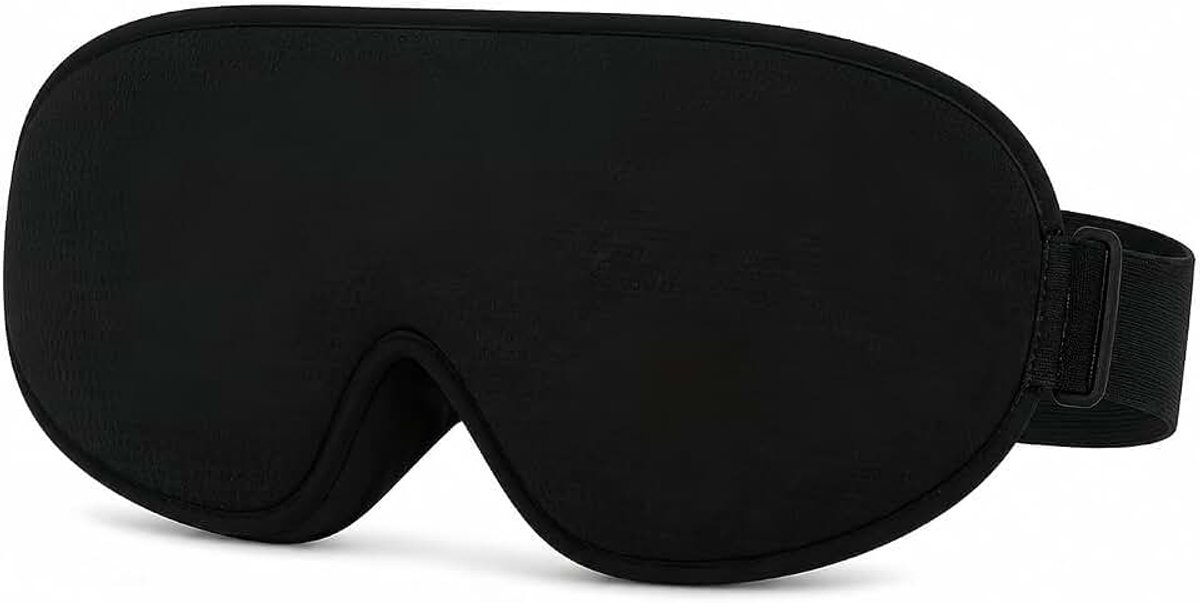 Slaapmasker voor mannen en vrouwen, nachtmasker, 15 mm diepe oogholle, comfortabel, zonder druk op de ogen, geschikt voor reizen en diepe slaap, zwart