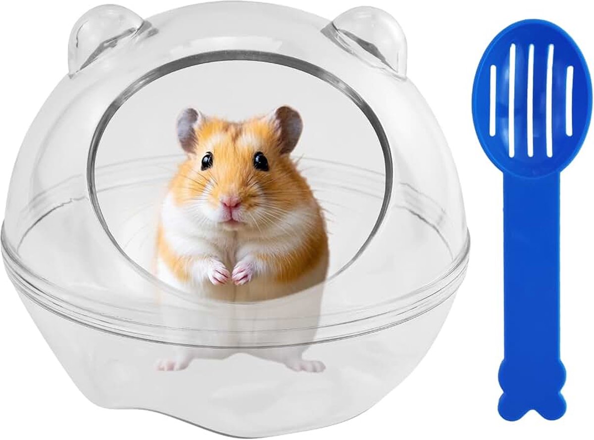 Hamster Badkuipbox, hamster zandbadbox, hamsterzand badcontainer, hamster stofdichte badkuip, hamster toilet, transparant bed, kooi badkuip accessoires