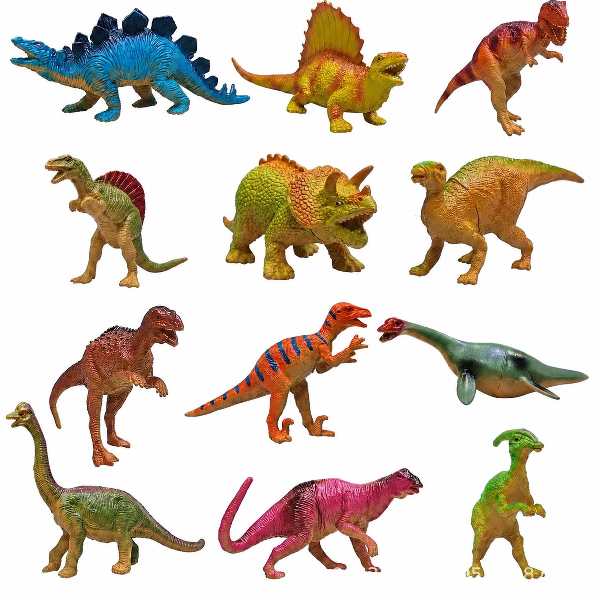 Babadoe Dinosaurus Speelgoed Set – Realistische Dinosaurussen voor Kinderen - Verschillende Dino Figuren – Educatief Speelgoed – Dino Cadeau - Set 12 stuks