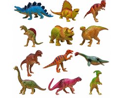 Babadoe Dinosaurus Speelgoed Set – Realistische Dinosaurussen voor Kinderen - Verschillende Dino Figuren – Educatief Speelgoed – Dino Cadeau - Set 12 stuks