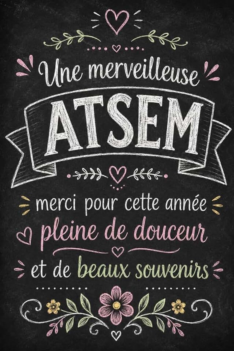 : Une merveilleuse ATSEM — Carnet de notes lignées, idée cadeau de remerciement pour fin d’année scolaire: Journal d’écriture pour ... petite enfance, à offrir lors d’un départ