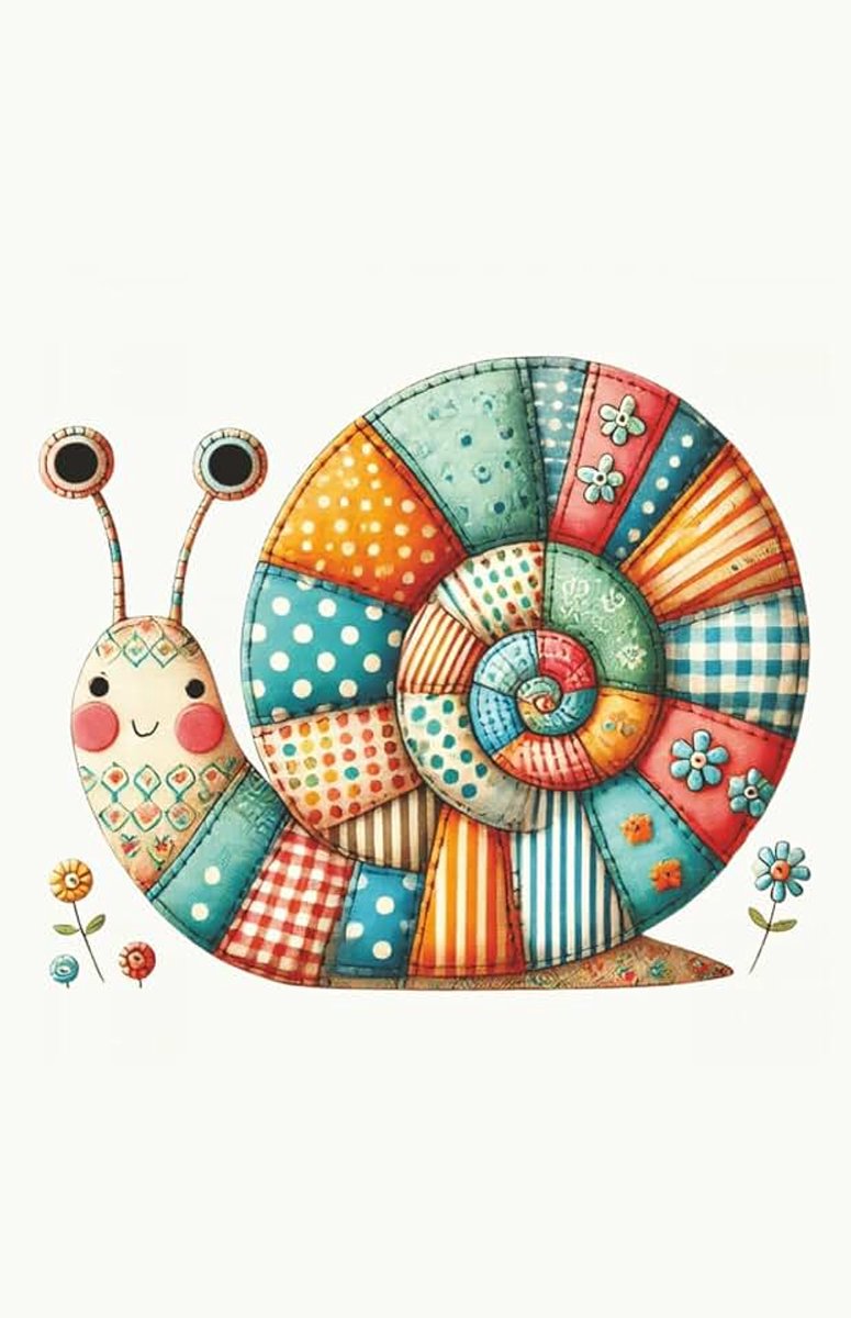 Patchwork Snail Notebook: Slow Down & Create — One Page at a Time