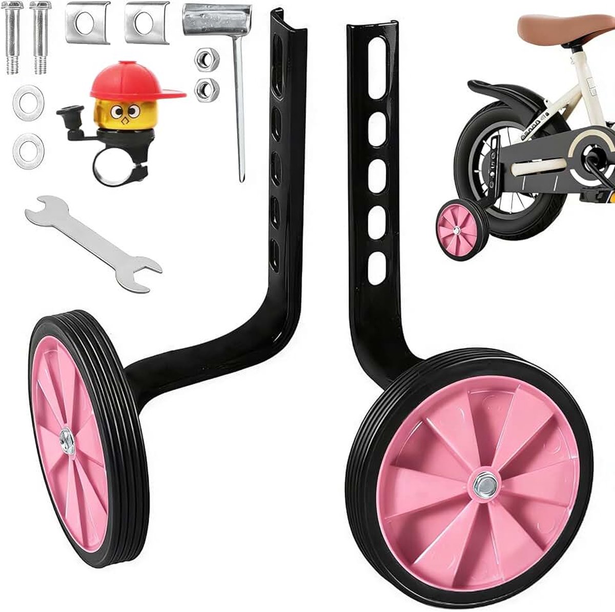 Steunwielen voor fiets, verstelbare steunwielen voor fietsen, universele wielen, hulpwielen voor fietsen, zijstabilisatoren, voor 12-20 inch