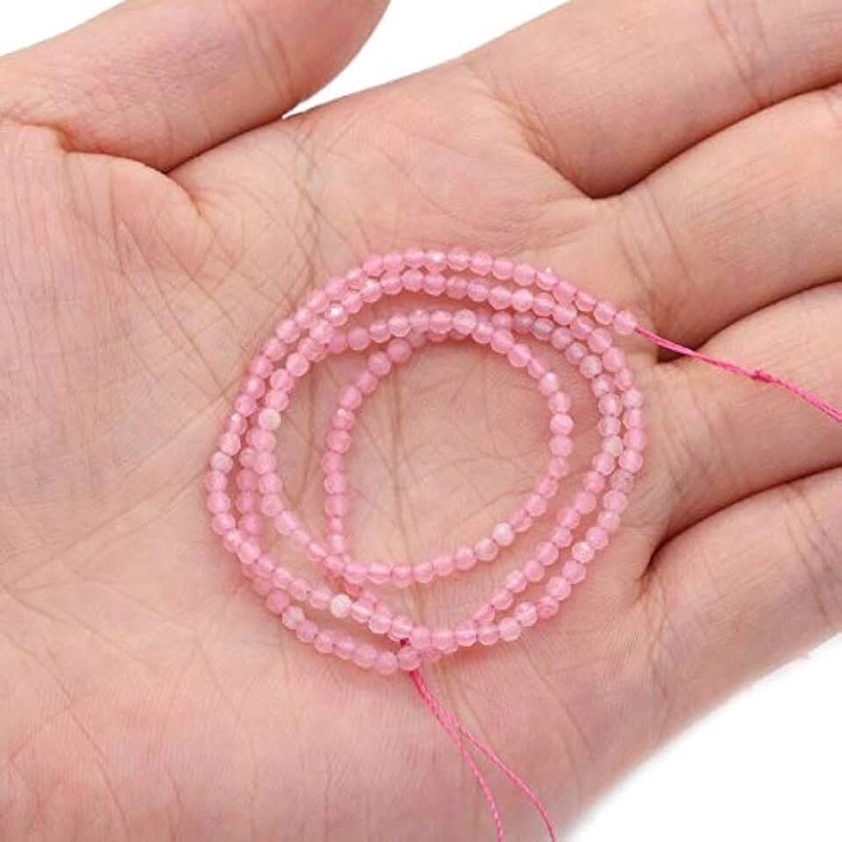 Rode Granaat 4Mm Facet Ronde Zaad Losse Kralen Steen Voor Sieraden Ontwerp