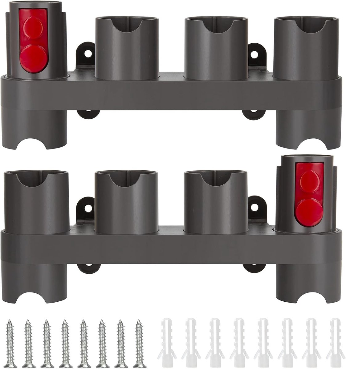 Stofzuiger-accessoirehouder voor Dyson V7 V8 V10 V11 wandhouder organizer met 10 sleuven, 2 stuks, grijs