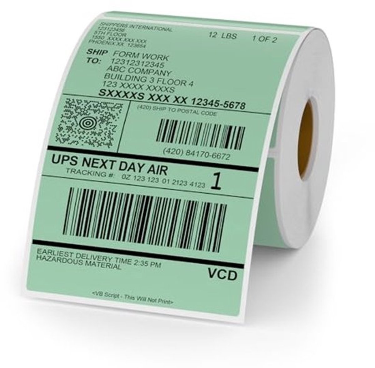 Thermo-etiketten 150 x 100 mm - Zelfklevend, Waterdicht, Geperforeerd - 250 Stuks Verzendlabels