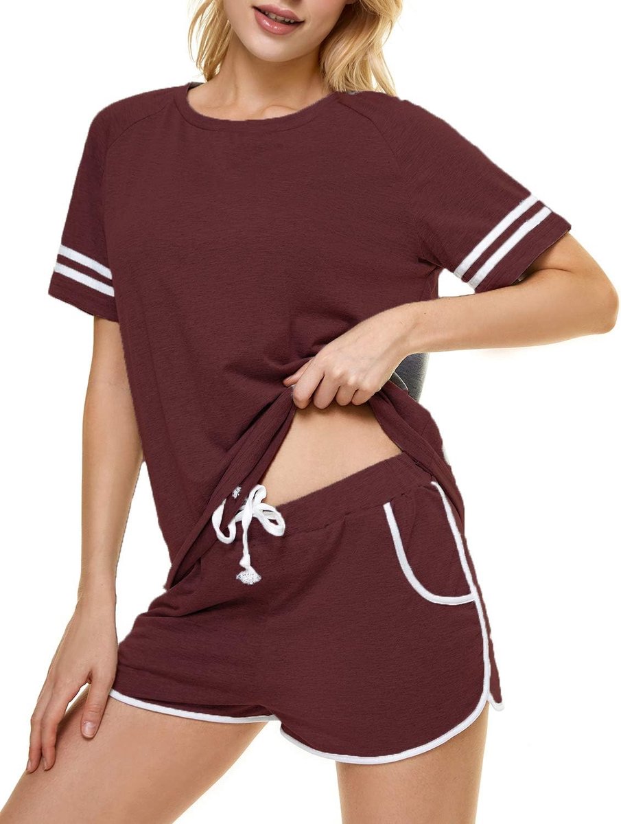 Set met lange mouwen Casual pyjama Tweedelige pyjama met zakken