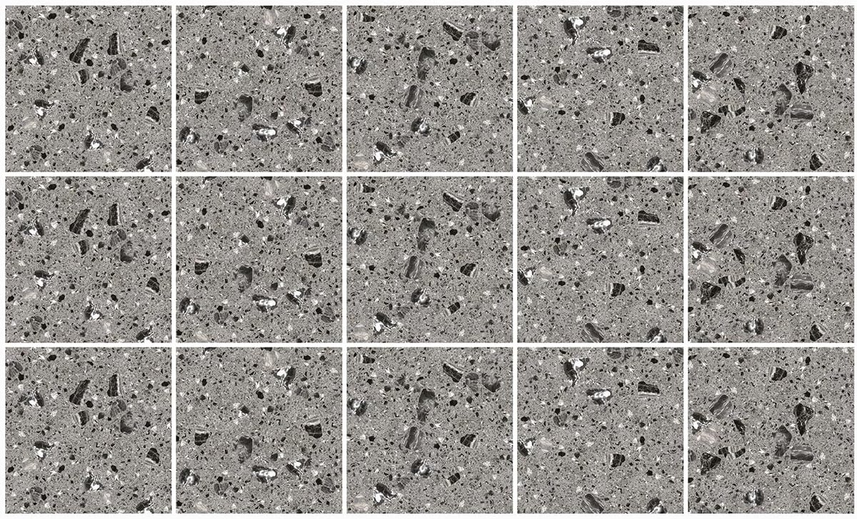 Decoratie Sticker Tegels - Graniet Effect Terrazzo Accessoires Grijs Zwart - 15x15 cm - 15 stuks Zelfklevende Plakfolie Tegelstickers - Achterwand voor de Muur Badkamer - Keukenwand Keuken - Plaktegels Zelfklevend - Sticktiles