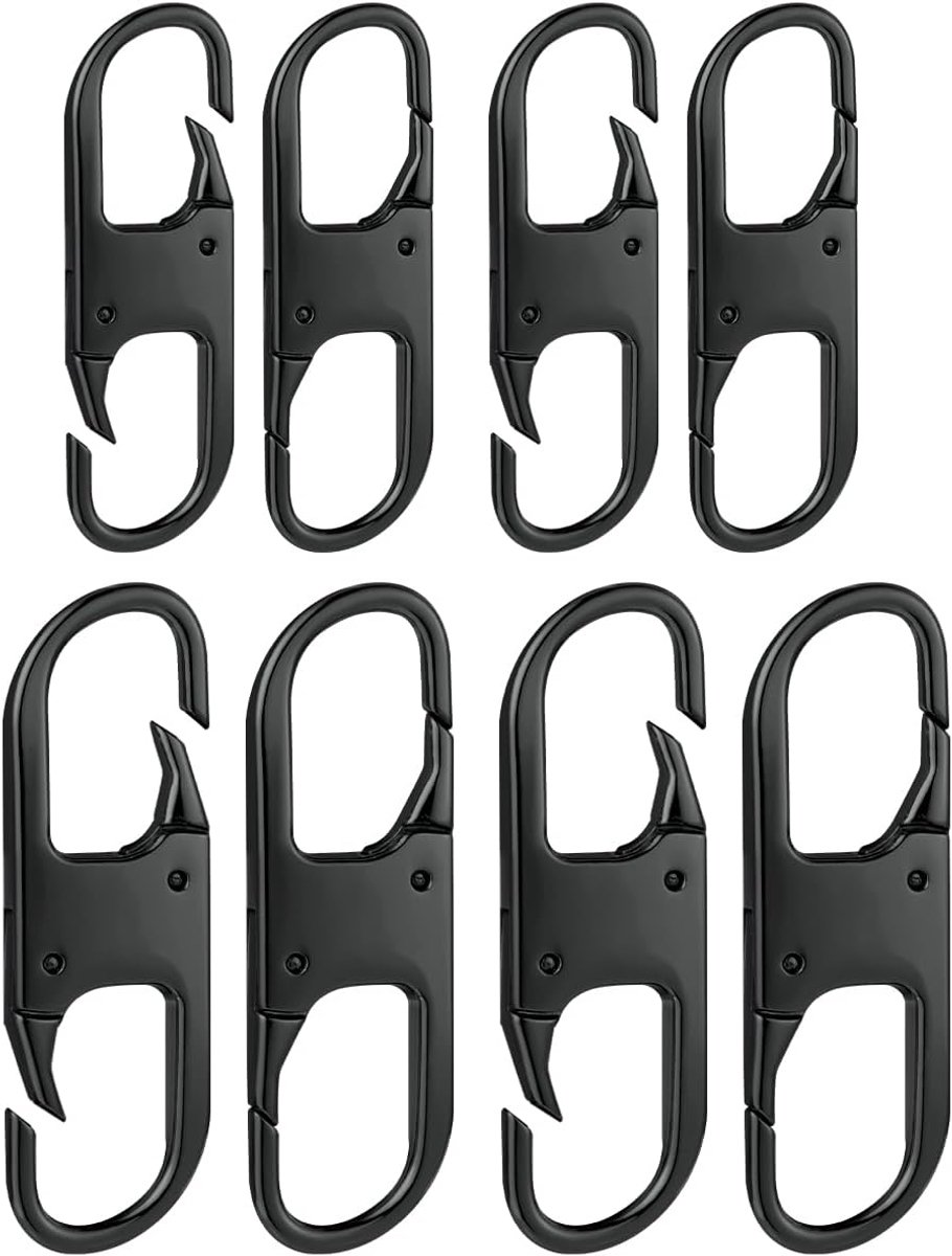 Clip Diefstal Afschrikmiddel - Rugzak Ritssluiting Houd de rits gesloten, Quick Disconnect Clip - Sleutelhouder Add-on Accessoire (Zwart), ZP-SHUANG-BK8