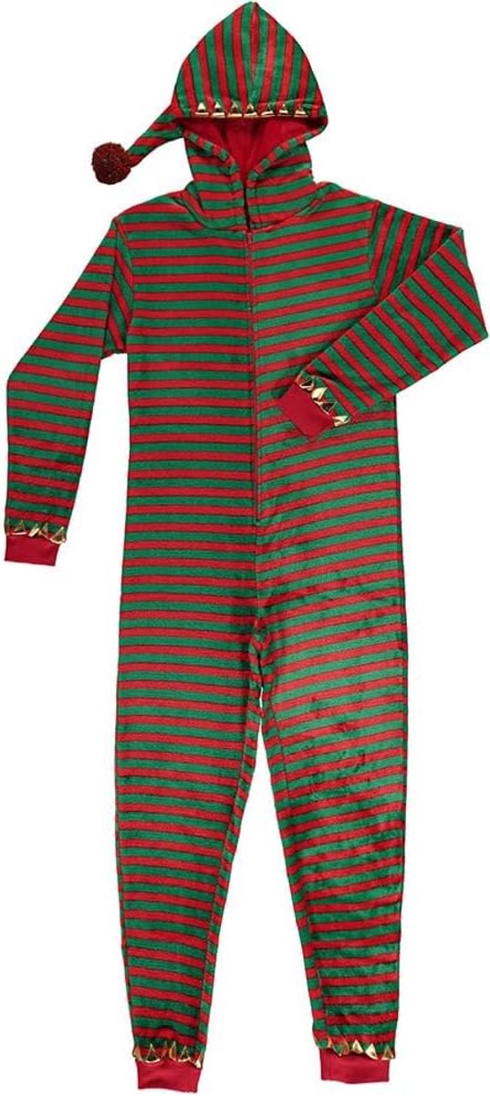 Onesie - Bruin/Groen - Onesie dames - Maat S t/m XL - Kerst Pyjama - Kerst onesie volwassenen - Rendier onesie
