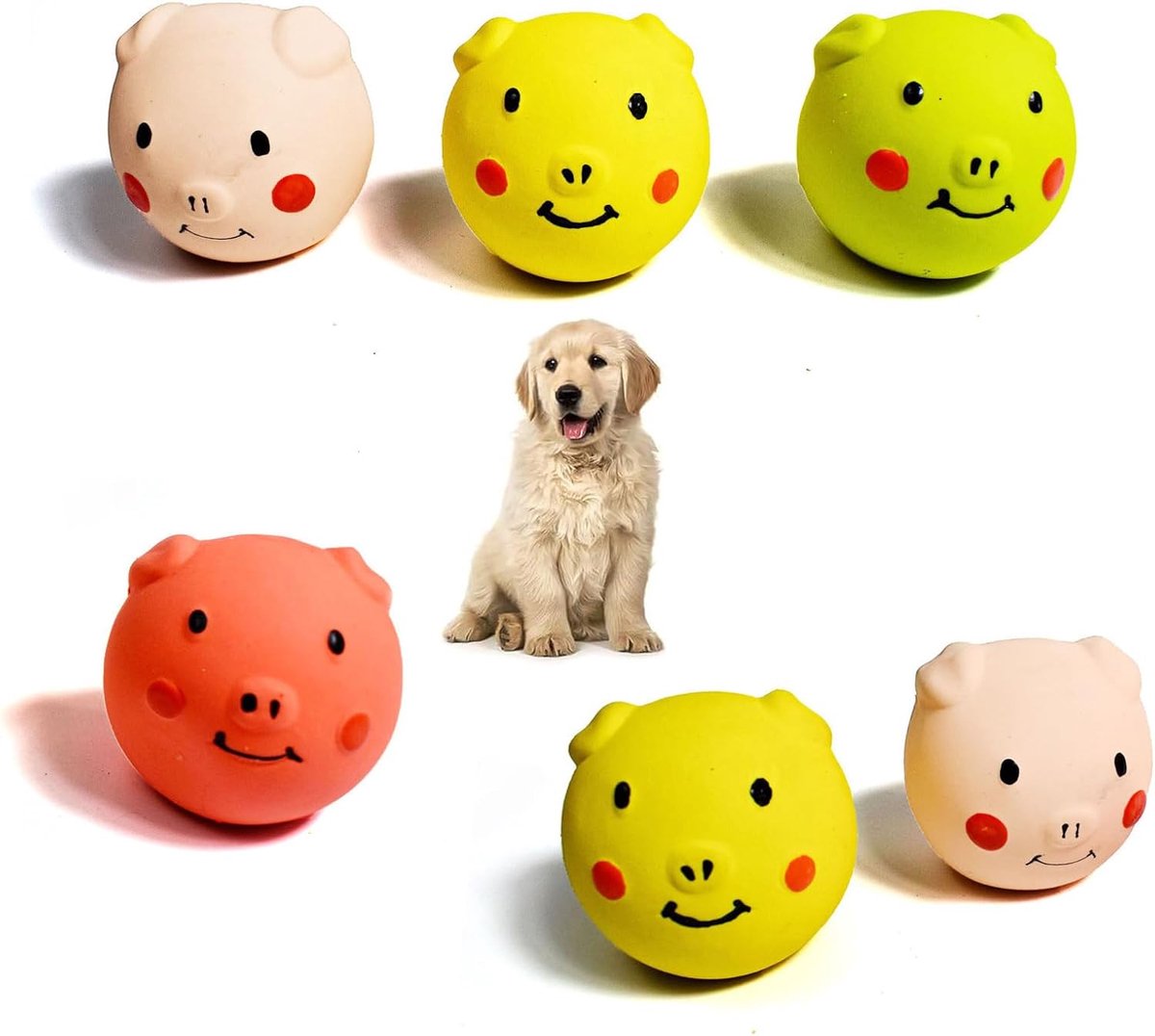 6 stuks piepspeelgoed voor honden, zachte latex, interactief speelgoed voor puppy's, zacht klein hondenspeelgoed, kleine honden