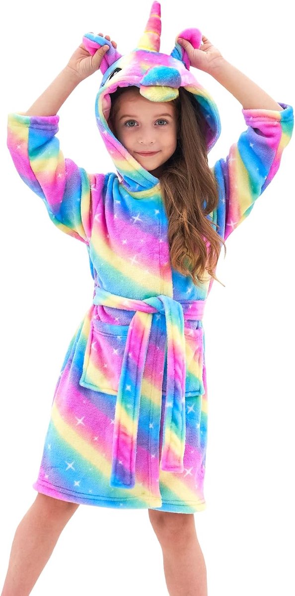 Badjas voor Meisjes Zachte Fleece Badjassen met Capuchon