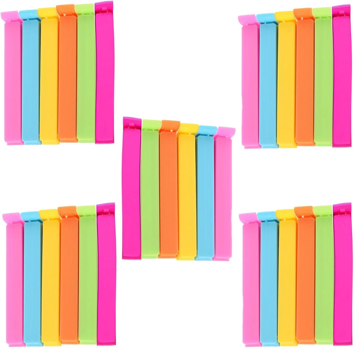 30 Stuks Afdichting Tas Clips, Plastic Klemmen Sluiting Voedsel Clips Voor Snoep Snacks Zakken Keuken 11Cm 6 Kleuren