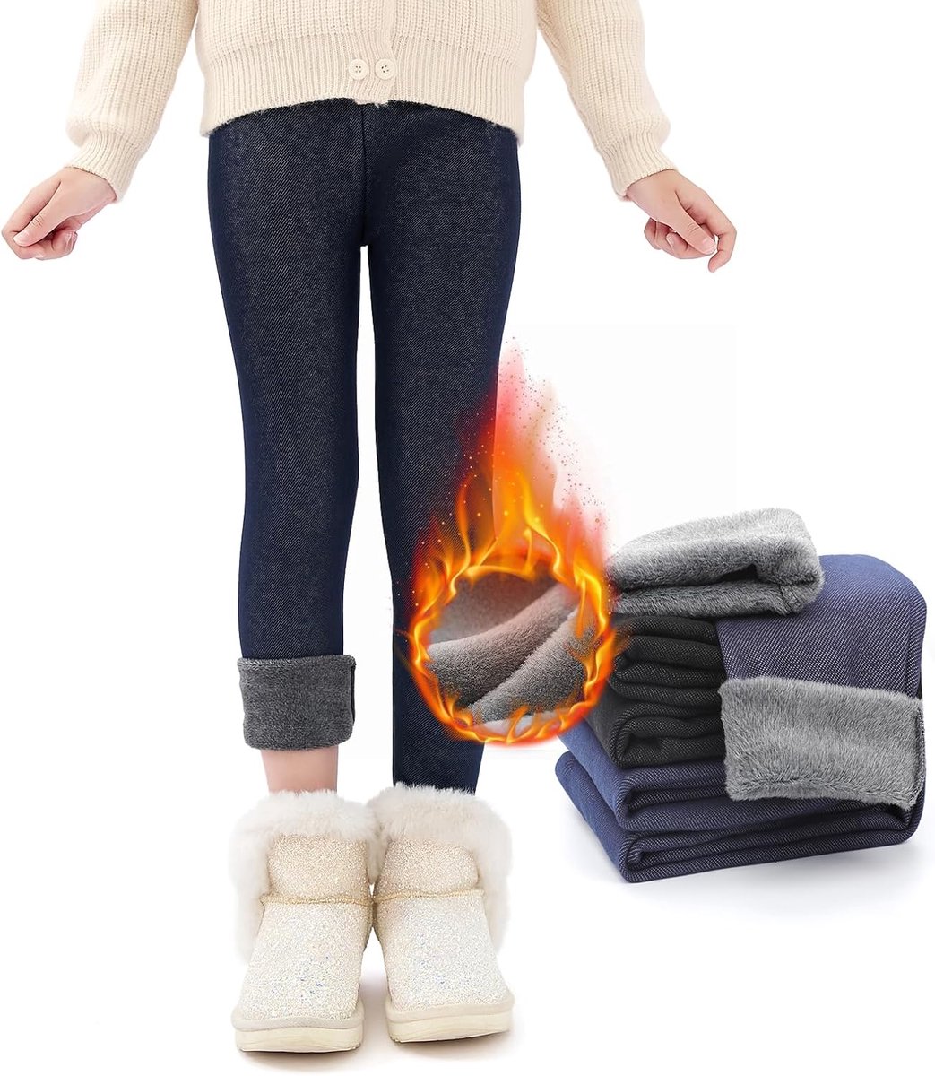 Thermolegging voor meisjes, dikke gevoerde thermische leggings, winter, katoen, warme broek voor kinderen en peuters