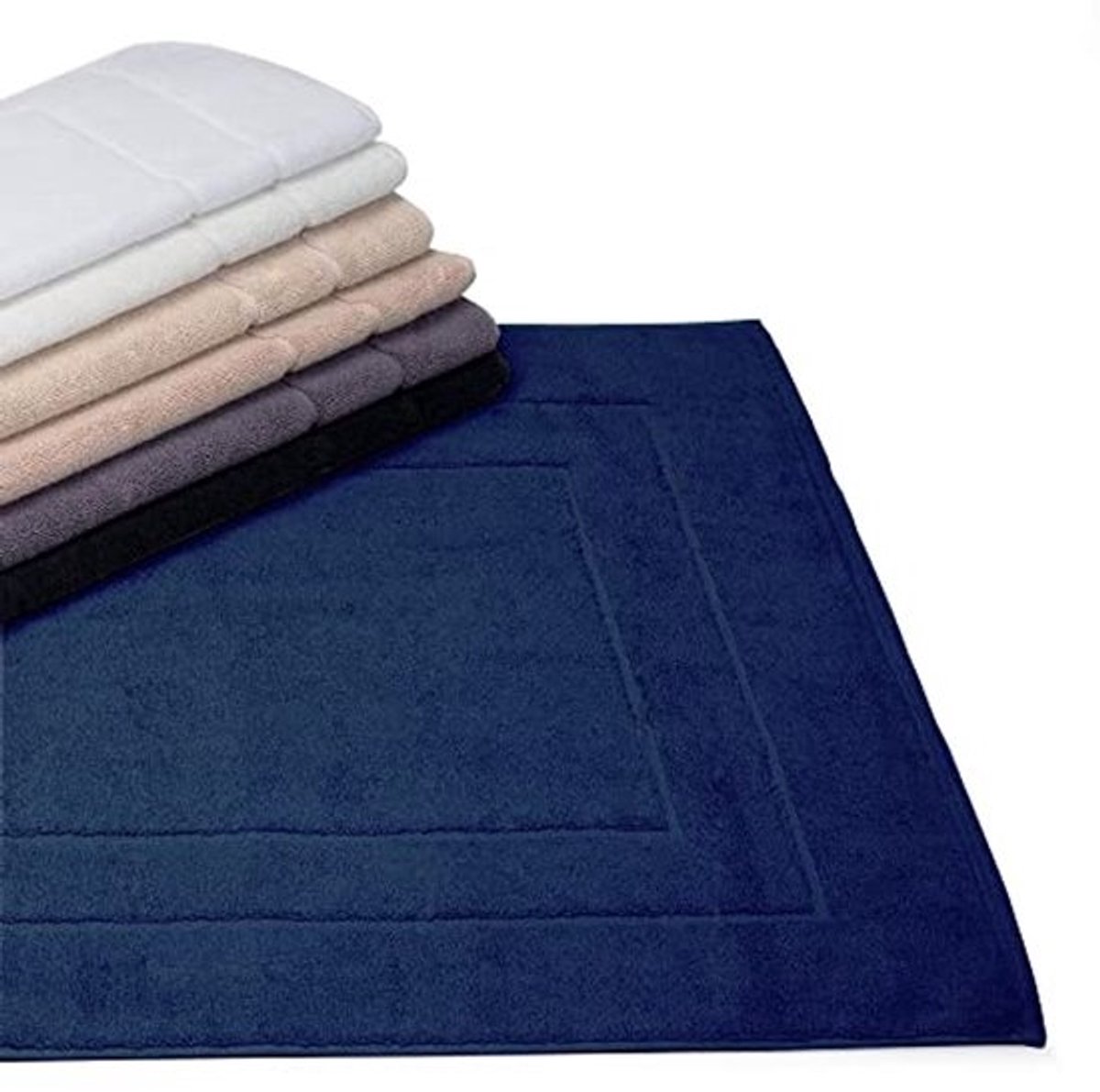Badmat 60 x 100 cm - Marineblauw en 1500 g/m2 Katoen