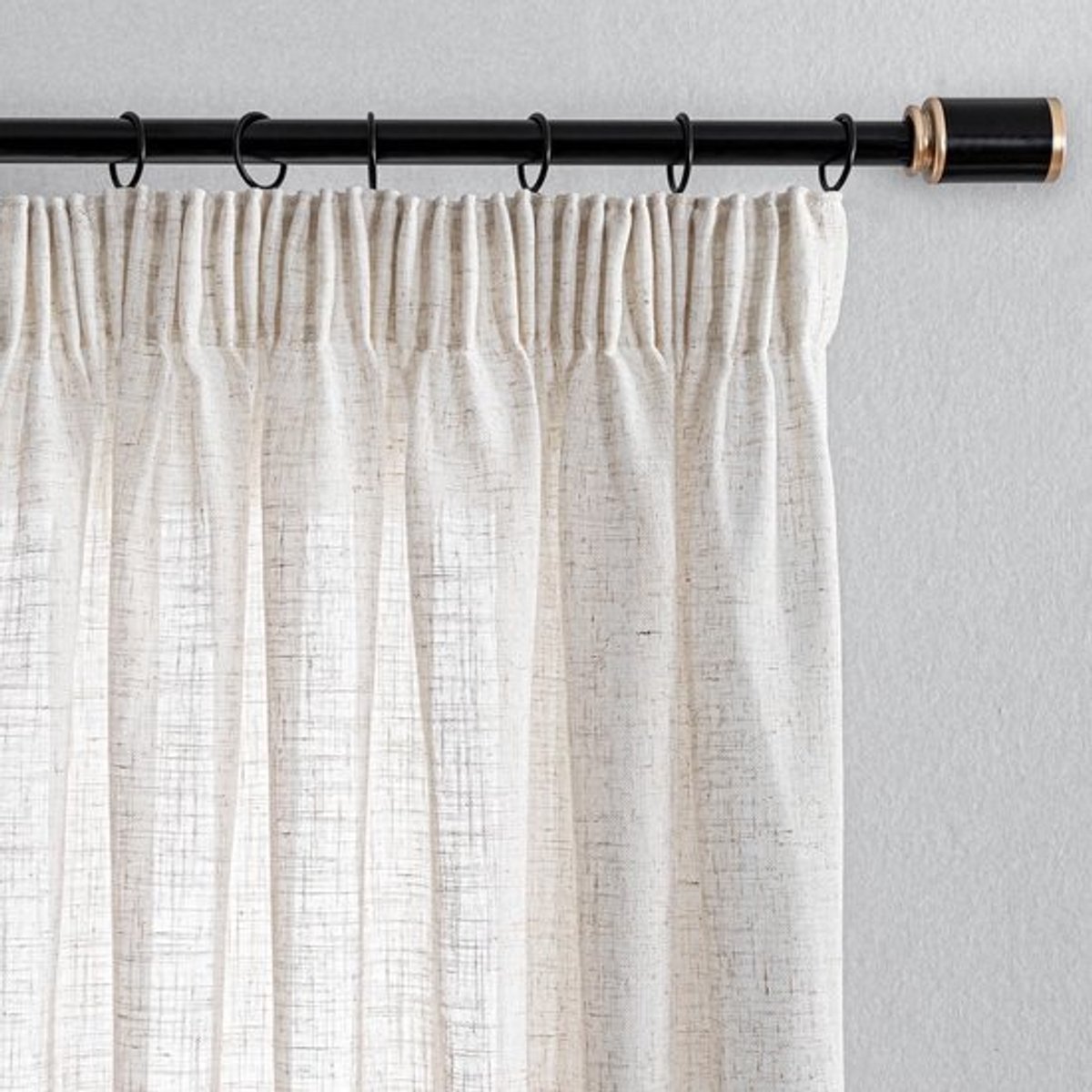 Dailygoods- Gordijnen set van 2 - Linnenlook - Ademend - Semi-transparant - H 245 x B 140 cm - Modern natuurlijk gordijn - Raamdecoratie