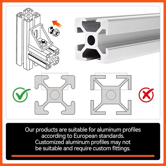 Hoek van 30 stuks, 40 x 40 cm, groef, 8 aluminium hoeken, bevestigingsmateriaal, hoekverbinding, hoekverbinding, hoekverbinding voor steunprofiel, 3D-printer, CNC-router, doe-het-zelfprojecten — afbeelding 5