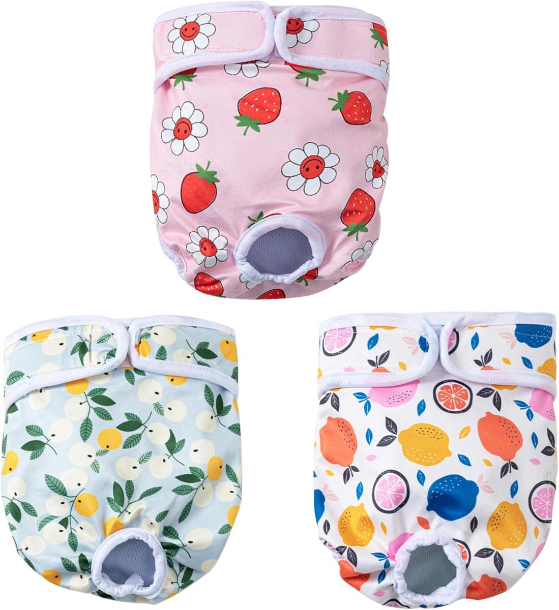 Luiers voor vrouwelijke honden, herbruikbaar, hygiënische onderbroek voor honden, wasbare luiers voor honden, zeer absorberend, 3 stuks