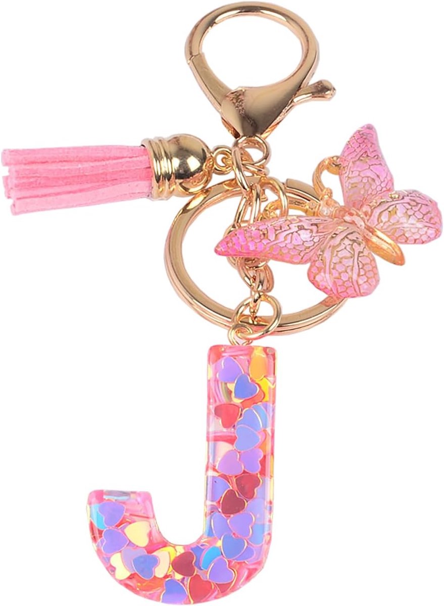 Letterhanger, vlinderhanger, sleutelhanger met initiële letters