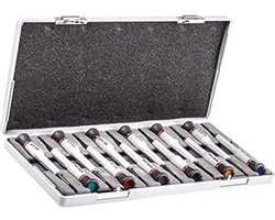 Micro-Tech schroevendraaierset 12 stuks - zilverkleurig