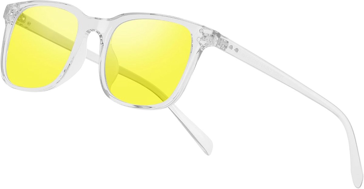 Gepolariseerde Nachtbril - Anti-glare Nachtzichtbril voor Autorijden ’s Nachts Gele Getinte Zonnebril voor Heren en Dames