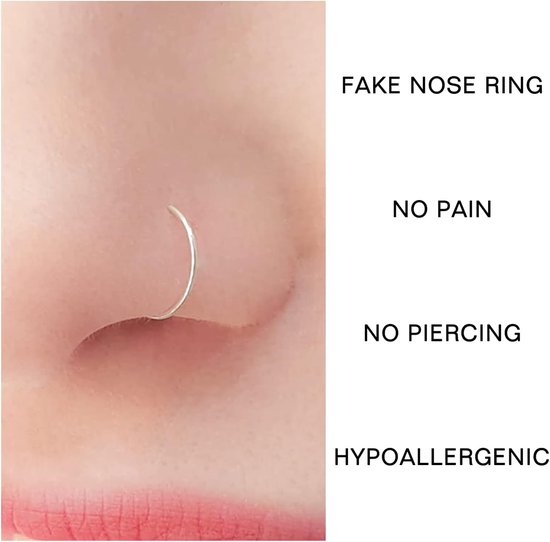Neusring nep neus piercing nep neus stud chirurgisch staal nep helix tragus oorbellen nep nep piercing geen piercing sieraden voor vrouwen mannen — afbeelding 2