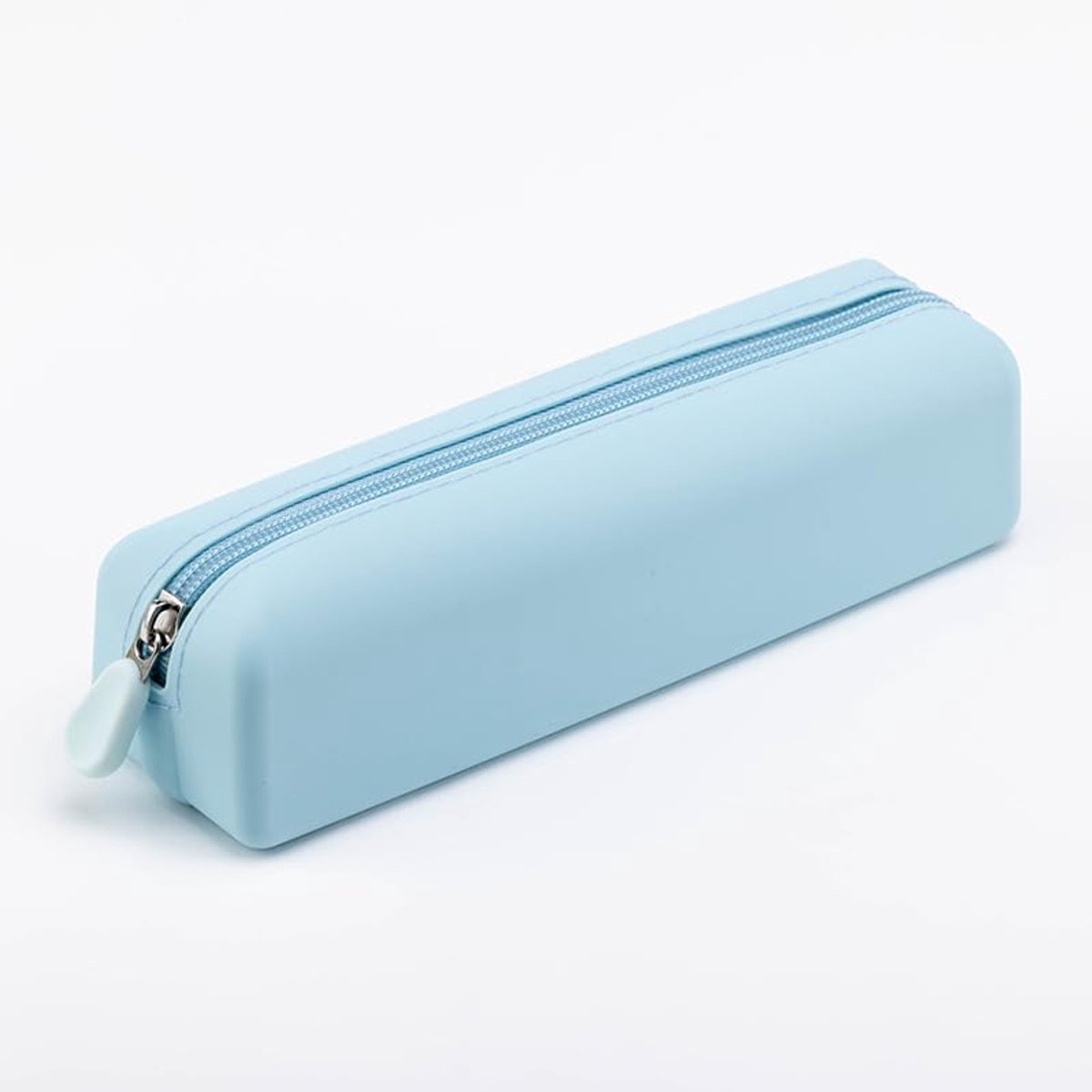 Etui - Lichtgewicht Siliconen Lang Etui in Macaronkleuren - Stijlvol en Multifunctioneel - Blauw - Formaat 212x59.35x55 mm - 1 Stuk