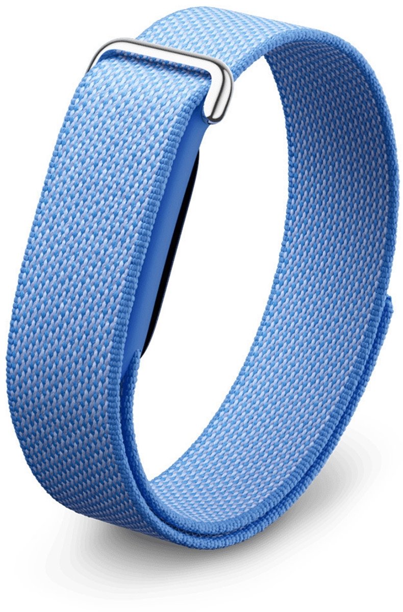 Pradeo – Nylon Bandje geschikt voor Google Fitbit Air - Blauw – Comfortabele Nylon Woven Strap – Verstelbare Performance Loop – Hypoallergeen Sportband – Geschikt Voor Google Fitbit Air Modellen – Smartwatch Polsband – 13–21 cm – Blauw