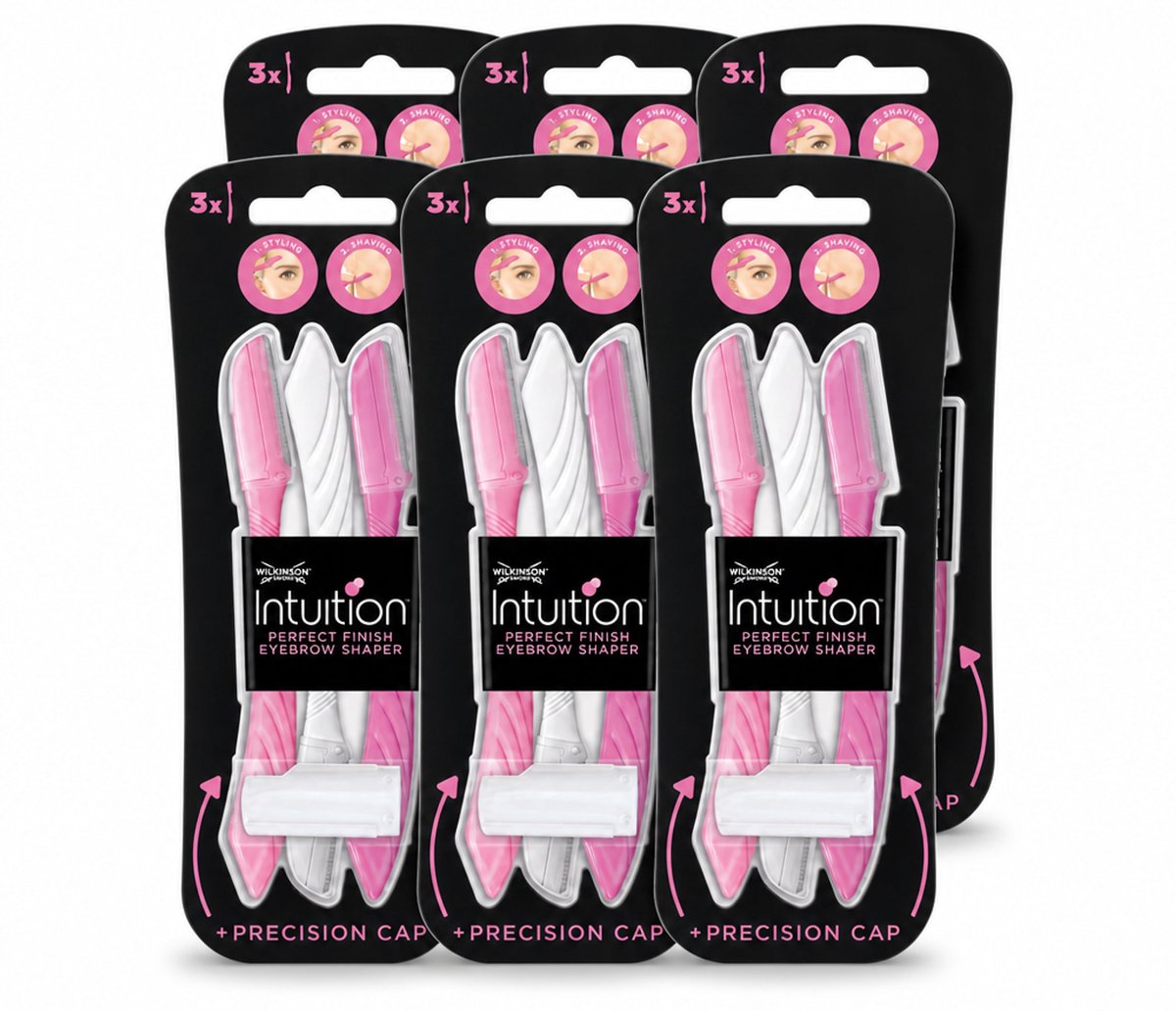 6 x Wilkinson Intuition - Navulmesjes - Wenkbrauw Shaper - Precisie - 3 mesjes - Voordeelverpakking - 6 stuks