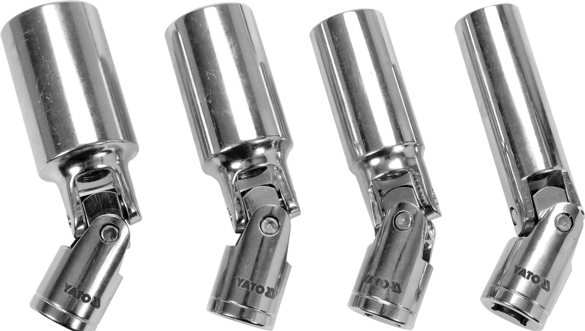 Bougiedoppenset met Kogelgewricht - 4-Delig - 14, 16, 18 & 21 mm - 3/4" Aandrijving - Chroom-Vanadium (CrV)