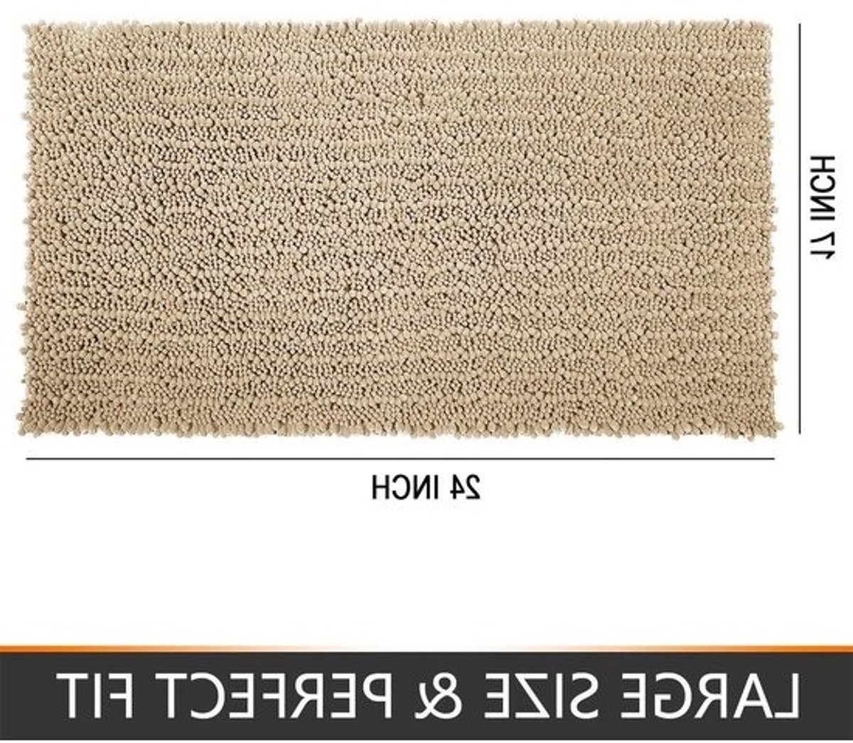 E-Ambar - Zacht Chenille Microfiber Badmat 60x40cm | Absorberend, Antislip en Gezellig | Dik voor Badkamer en Slaapkamer | Kaki