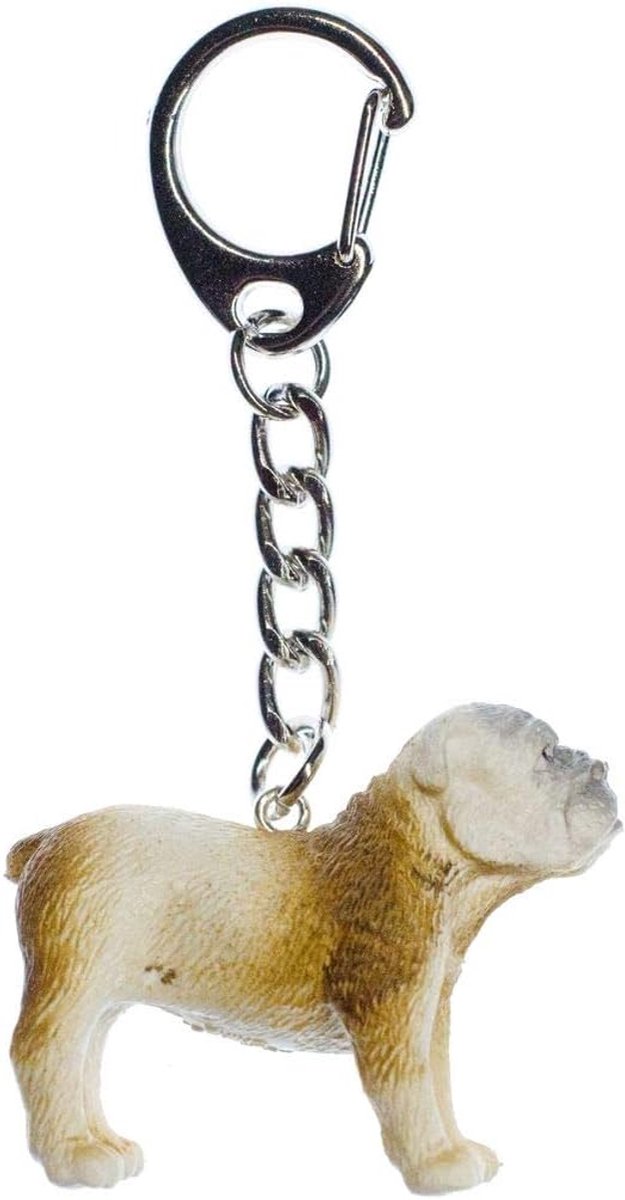 Mopps Bulldog sleutelhanger hond - handgemaakt modesieraad I hanger sleutelhanger sleutelhanger sleutelhanger, Meerkleurig, 40mm