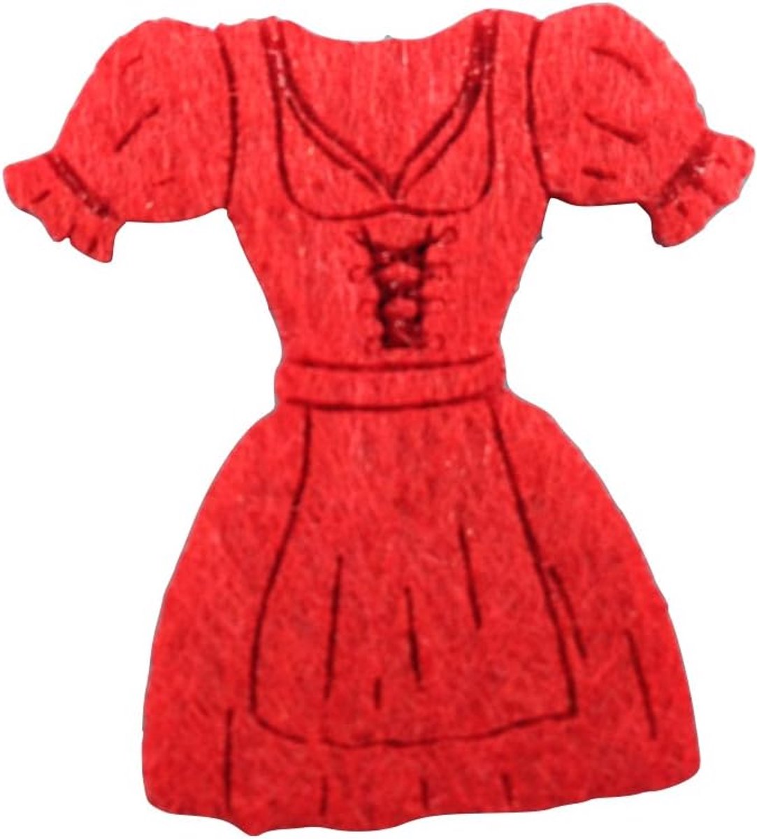 Knutsel-News A-OFF7804-28 strooidecoratie, 30 x Dirndl 40 mm, vilt/rood