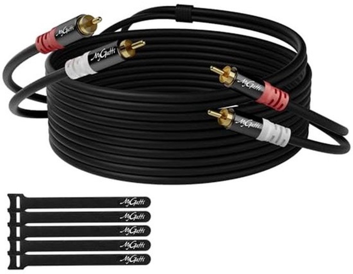 7,5 Meter RCA-kabel - Dubbel Afgeschermd Stereo-Audiokabel voor Hifi-Geluid en Home Theater