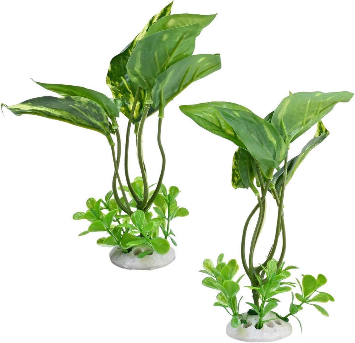 2 stuks kunstplanten voor aquariumdecoraties, realistische plant, veilig voor vissen, zee- of zoetwateraquariumdecoratie, aquariumaccessoires voor reptielen
