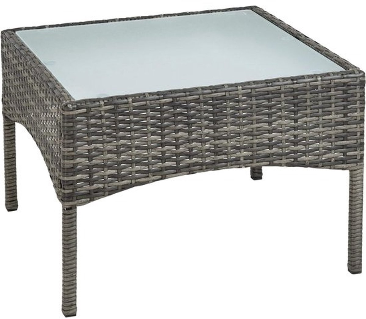 Polyrotan bijzettafel rotan tafel tuintafel balkontafel loungetafel meubels (antraciet/grijs)