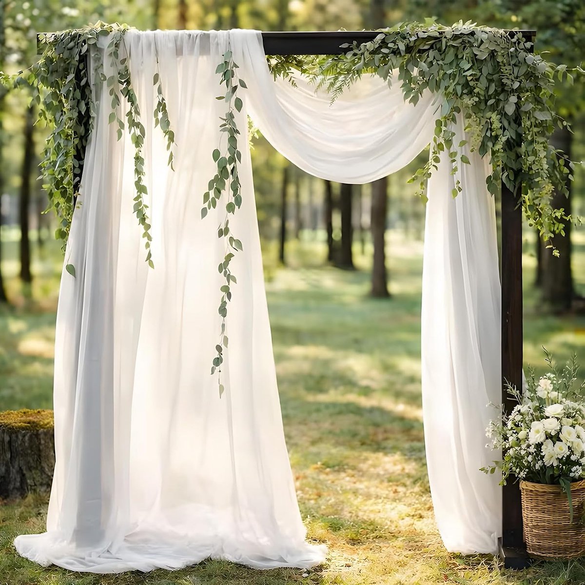 Gordijn voor bruiloft - 76 x 800 cm dwarsbehang vrije hand decoratie gordijn, bruiloftsboog, wandbehang, decoratie voor woonkamer, bruiloftsfeest, ceremonie, podiumdecoratie