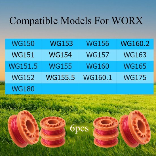 6 stuks grastrimmer spoel, hoge sterkte nylon draad, universeel passend ontwerp, slijtvast materiaal, voor tuinonderhoud apparatuur — afbeelding 2