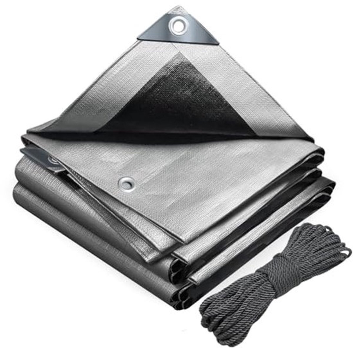 Waterdicht afdekzeil van polyethyleen 180 g/m² - extra zwaar en robuust, ideaal voor tuin en zwembad, 6 x 8 m