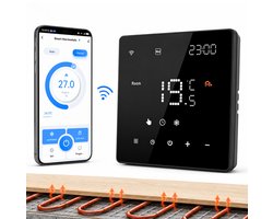CONENTOOL WIFI Slimme Thermostaat 16A - Programmeerbaar - geschikt voor Elektrische Vloerverwarming - Zwart