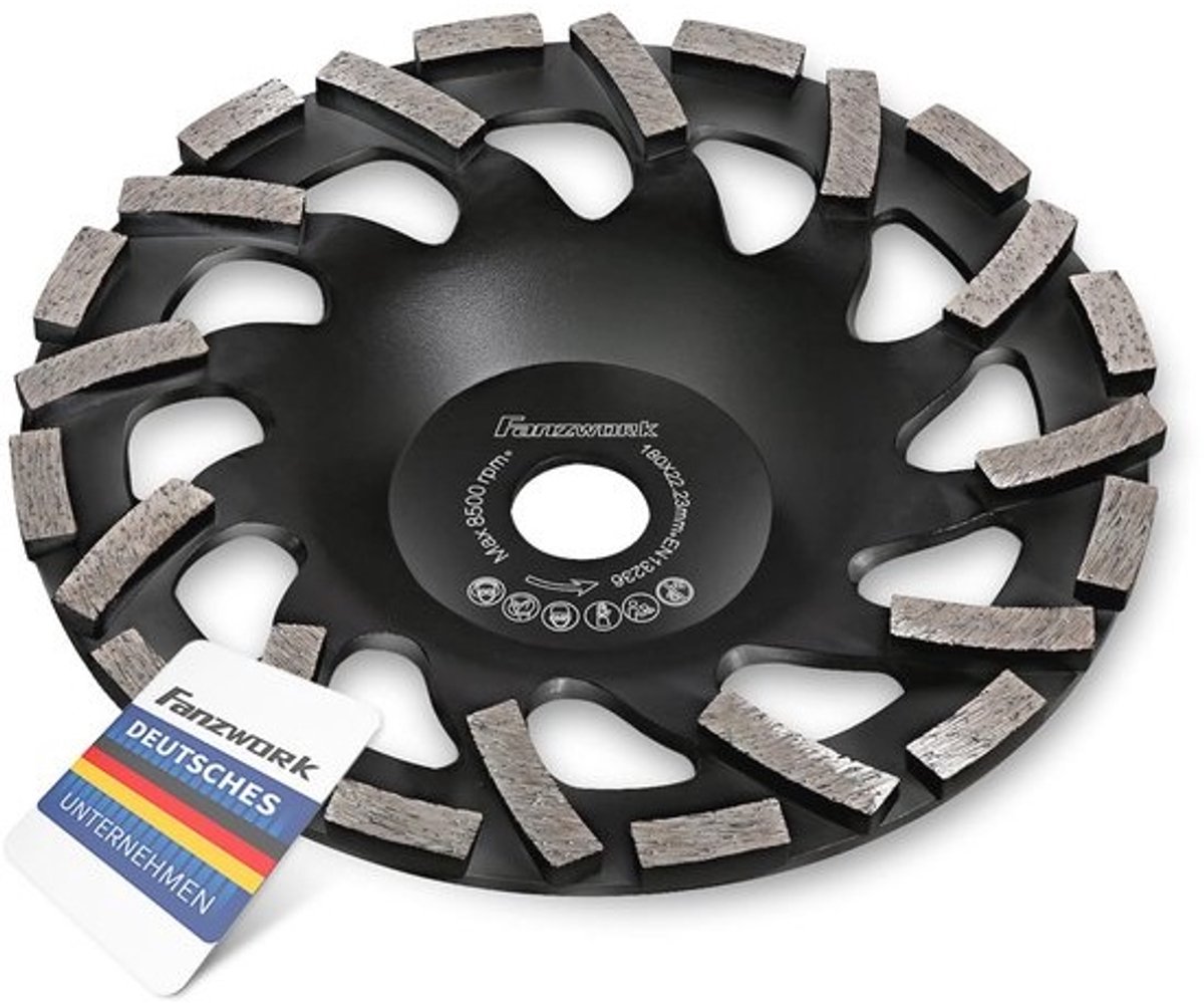 Diamant slijpschijf 180 mm voor bouwmaterialen en oppervlakteschuring