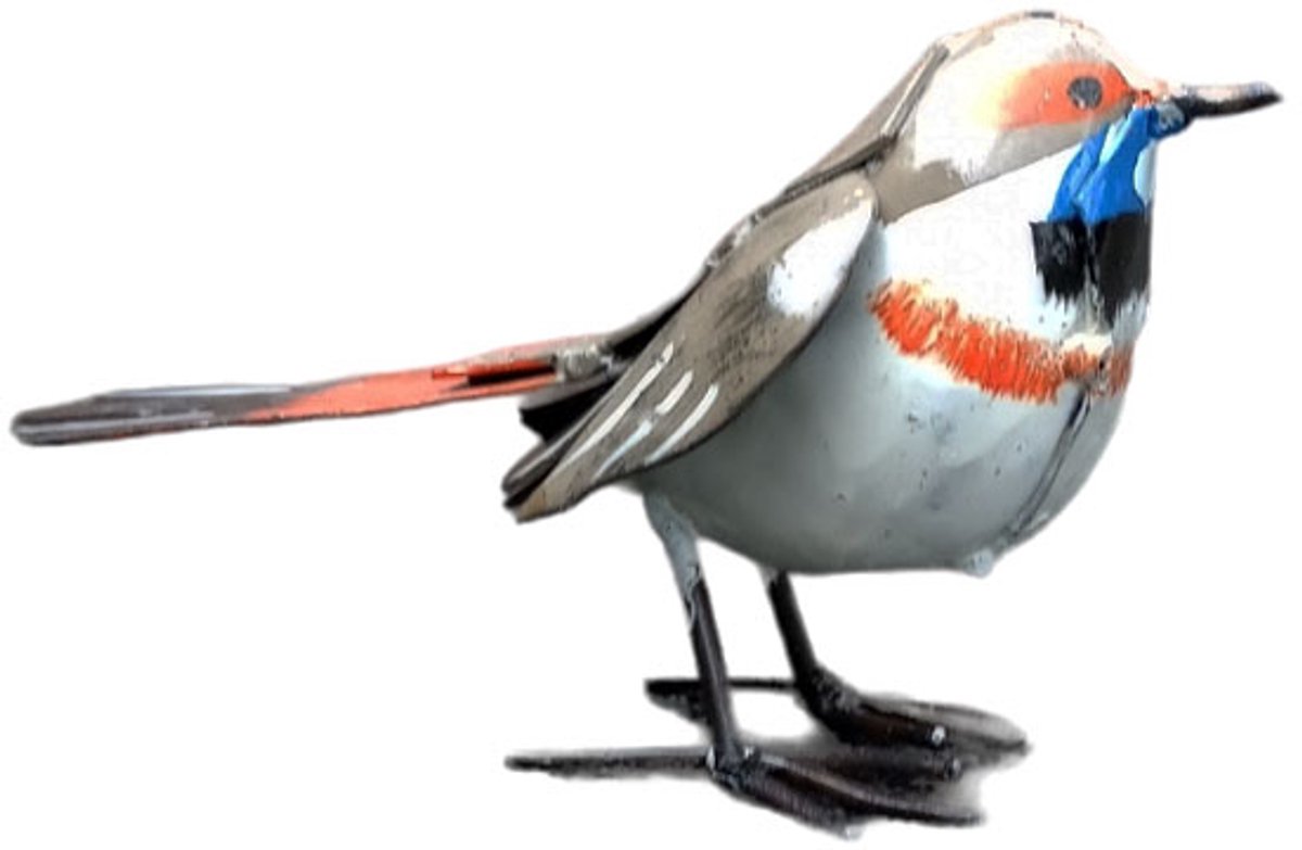 Floz Design metalen vogeltje blauwborst - tuindecoratie - fairtrade en handgemaakt