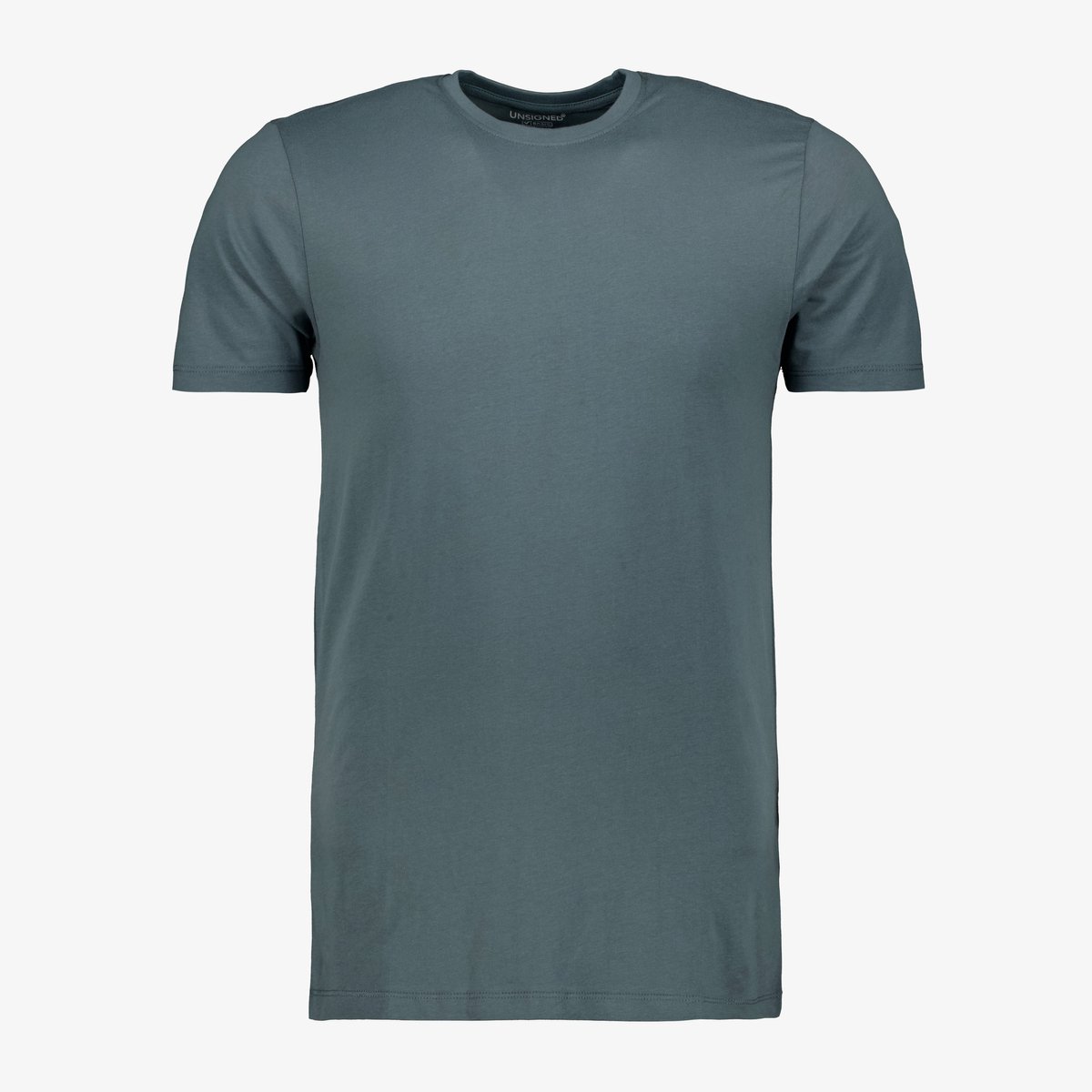 Unsigned heren T-shirt blauw-groen katoen ronde hals - Maat XL
