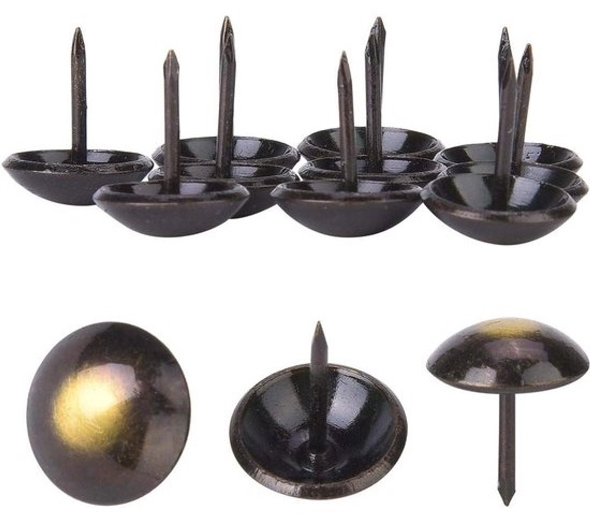 100 Stuks Antieke Messing Bekleding Spijkers voor Meubels - Ronde Kop Spijkers en Bekledingsnagels (16 * 20mm) voor Creatieve Projecten en Herstellingen