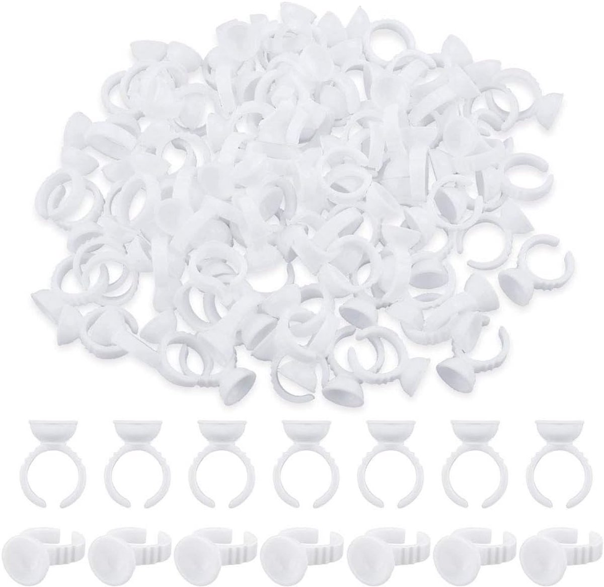 400 stuks, wimperverlenging, lijmhouder, kunststof lijmhouder, ringen voor salon, individuele extensies, wimperverlenging, make-up, tattoo